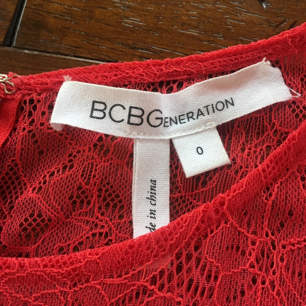 BCBGeneration Red Lace Dress | 0 | NWOT - Picture 7 of 8